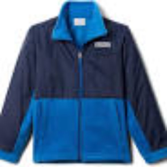 Columbia Steens Mt Overlay Fleece Jacket Boys L 14/16 in Indigo & Navy - Picture 9 of 9